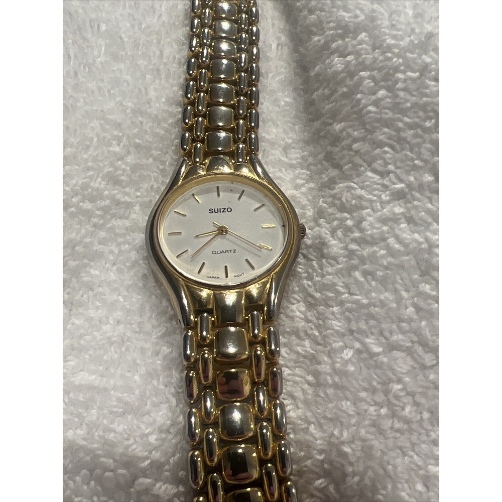 Vintage Suizo Quartz Watch 18K gold plated untested